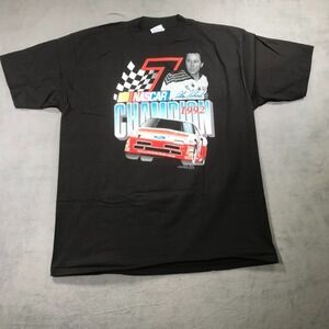 Vintage 90s NASCAR Alan Kulwicki Winston Cup Champ 1992 Black T-Shirt Mens XL
